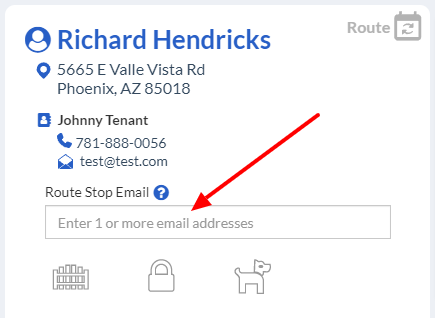 multiple route stop email addresses